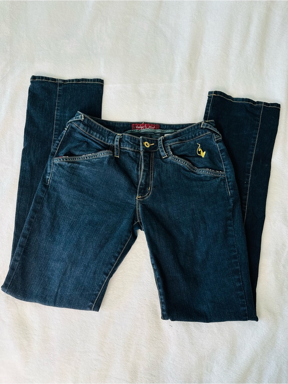 Vintage Y2K Baby Phat Low Rise Jeans in Dark Wash Denim Size 9 - Picture 4 of 11